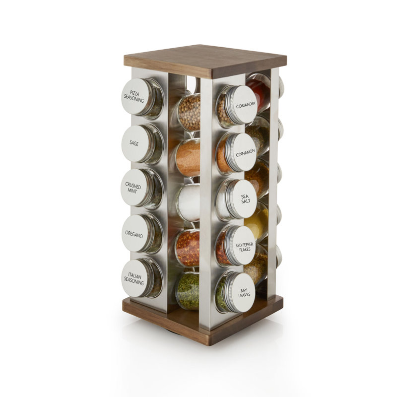 Kamenstein 20 Jar Vintage Revolving Countertop Spice Rack Organizer